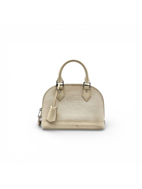 Louis Vuitton Alma BB Epi Leather Top Handle Bag Handbag Ivory Off-White