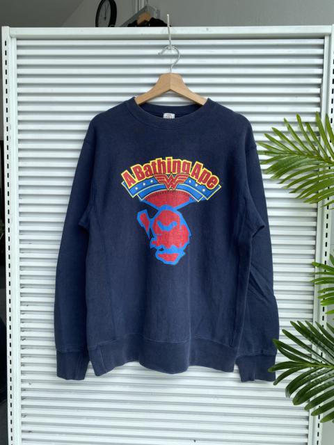 A BATHING APE® Vintage OG Bape Mad Face x Wonder Women Crewneck