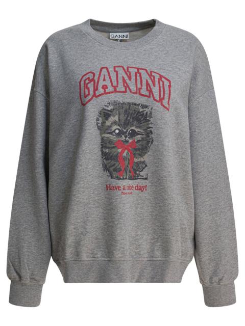 GANNI Ganni "margot Kitty Print" Crewneck Sweatshirt