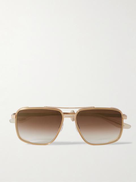 BARTON PERREIRA + 007 Scaramanga Aviator-style Gold-plated Sunglasses