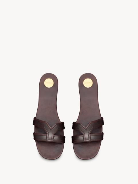 SAINT LAURENT MABROUKA SLIDES IN SMOOTH LEATHER