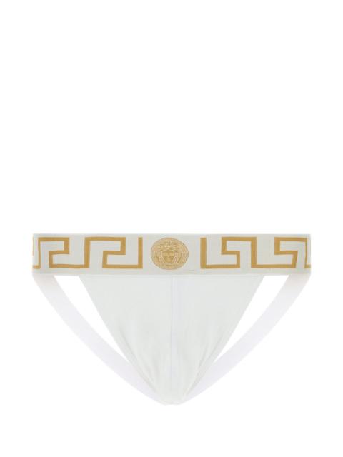 VERSACE White stretch cotton brief