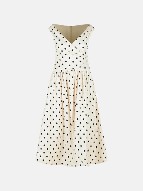self-portrait 'POLKA DOT' CREAM COTTON DRESS