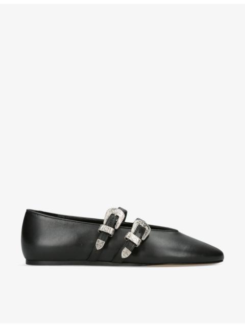 LE MONDE BÉRYL Claudia double-strap leather flats