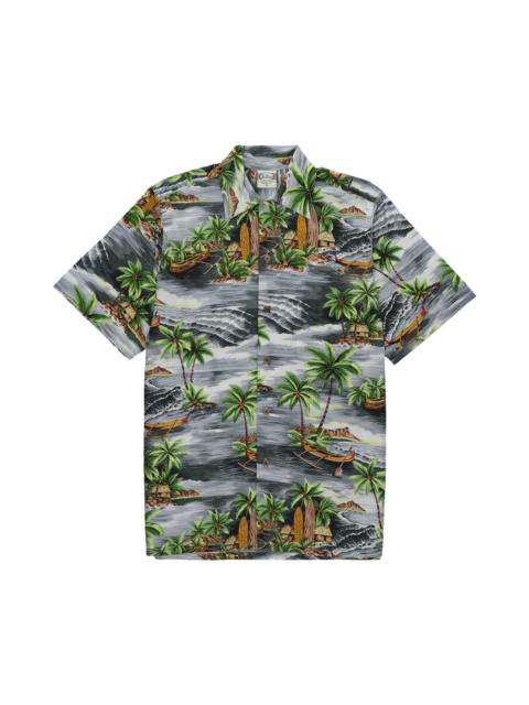 FORTELA Fortela Outrigger Printed Cotton Shirt in Silver at Nordstrom