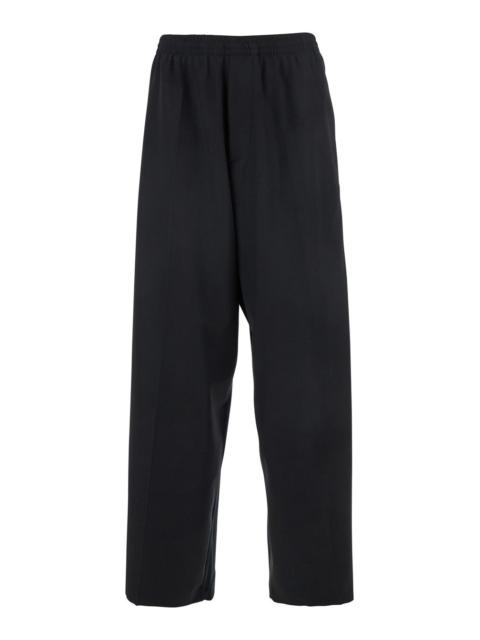 BALENCIAGA Balenciaga Men Black Pants With Elastic Waist In Wool Man
