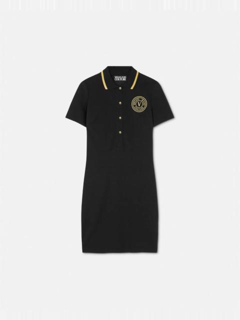 VERSACE JEANS COUTURE V-Emblem Midi Polo Dress