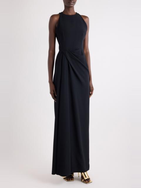 Givenchy Givenchy Drape Front Sleeveless Stretch Crepe Gown in Black at Nordstrom