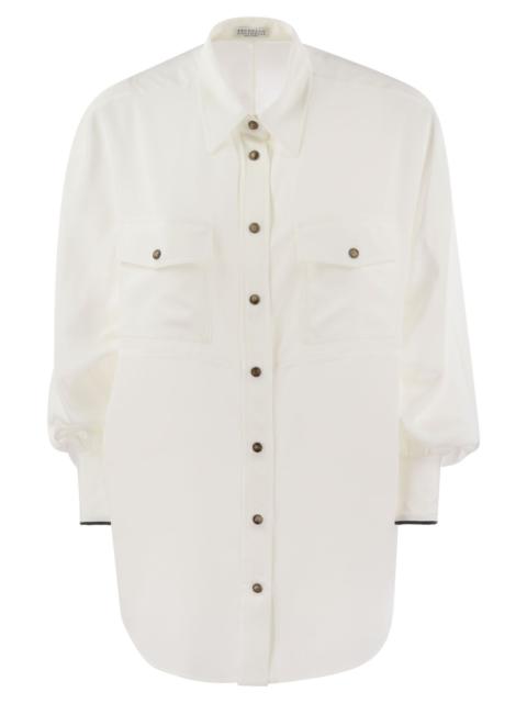 Brunello Cucinelli Brunello Cucinelli Women Silk Shirt With Snaps And Pockets