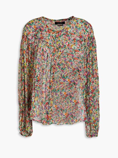 Isabel Marant Orionea gathered floral-print silk-crepon blouse