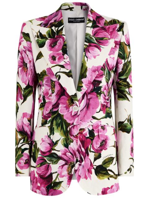 Dolce & Gabbana Floral-print Stretch-cotton Blazer