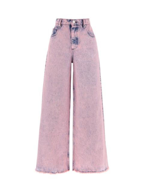 Wide Leg Jeans In Overdyed Denim
