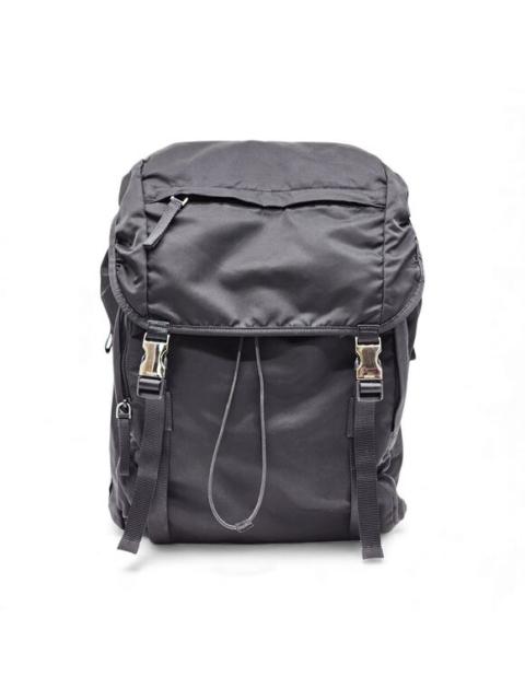 Prada Prada Tessuto Nylon Montagna Double Buckle Backpack Black - New