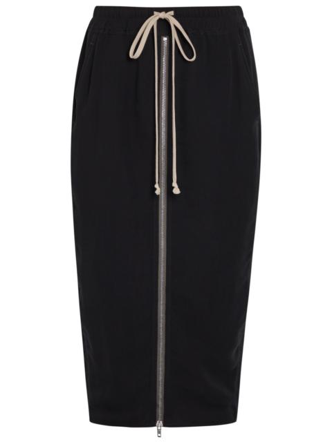 Rick Owens Rick Owens Drawstring Silk-georgette Midi Skirt