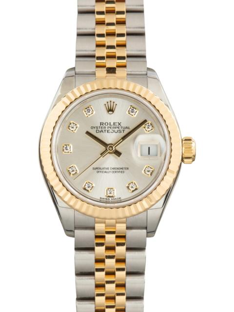 ROLEX Pre-Owned Rolex Datejust Ref 279173 Silver Diamond Dial
