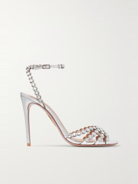 Tequila 105 metallic leather and crystal-embellished PVC sandals