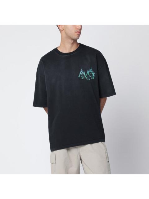 AMIRI Amiri Black T-Shirt With Flames Logo Print Men