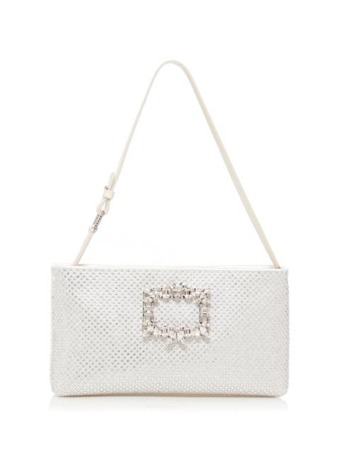 Roger Vivier RV Nightlily Crystal Mesh Clutch silver