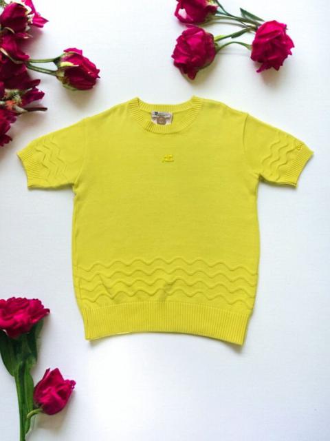 Other Designers Designer - Vintage 70’s Courreges Ribbed Knit Short Sleeve Top