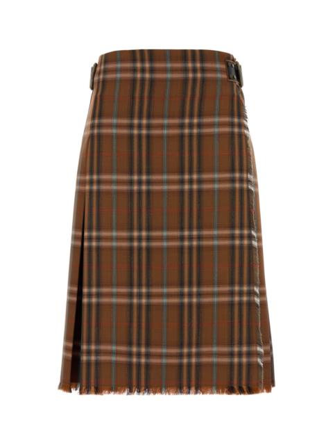 Burberry Embroidered wool skirt