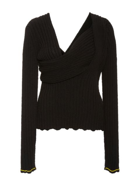 Bottega Veneta Square-Neck Boucle Shirt black