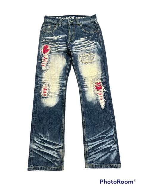 Other Designers SICK🔥Thrashed Patchwork Denim Pants Japanese Brand MCD