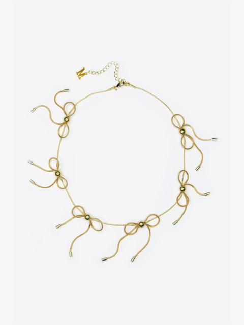 LoveShackFancy Marland Backus Gold Bow Necklace