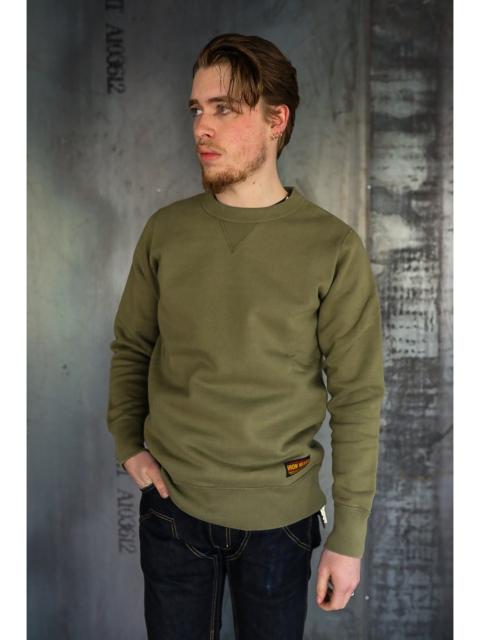 Iron Heart 14OZ ULTRA HEAVYWEIGHT LOOPWHEEL COTTON CREW NECK SWEAT - OLIVE IHSW-69L-OLV