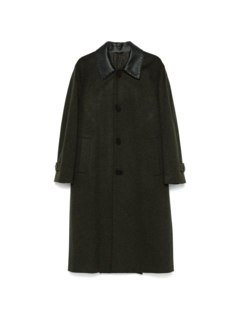 pleat-detail coat