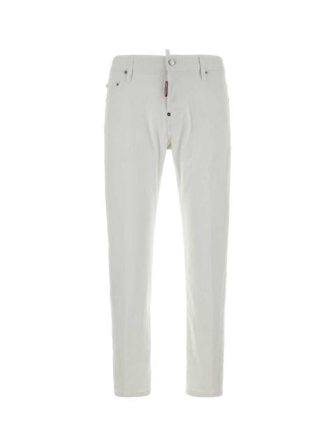 DSQUARED2 Dsquared Men White Stretch Denim Slim Twist Jeans