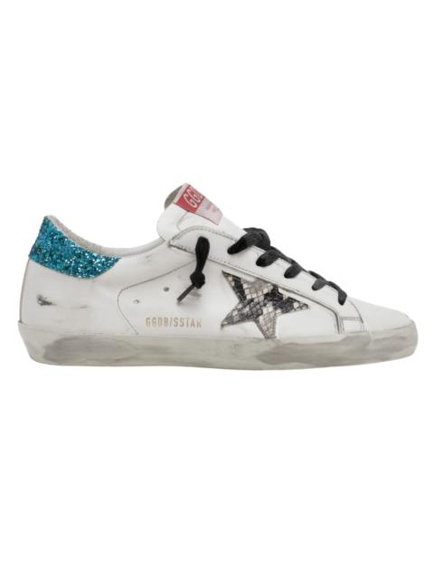 Golden Goose Superstar Python Print with Glitter Heel