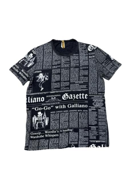 John Galliano JOHN GALLIANO GAZETTE NEWSPAPER PRINT SHIRT