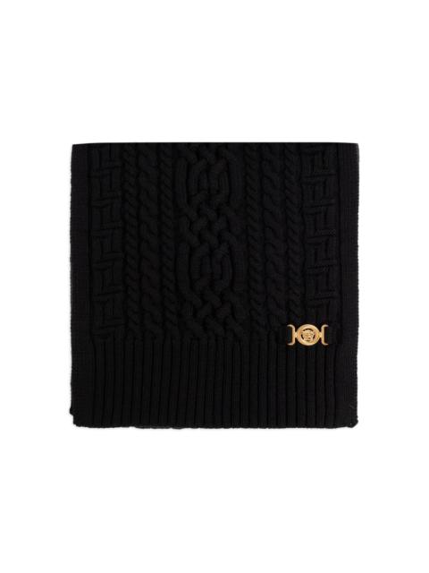 VERSACE cable-knit virgin-wool scarf