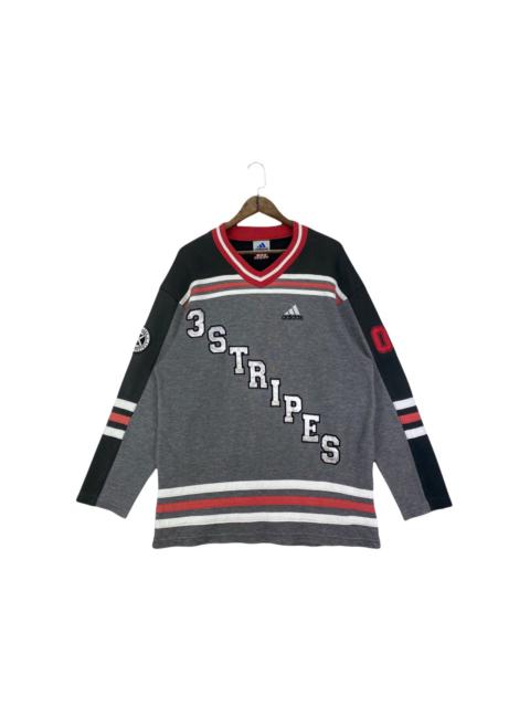 adidas Vintage 90s Adidas Three Stripe Hockey Sweatshirt