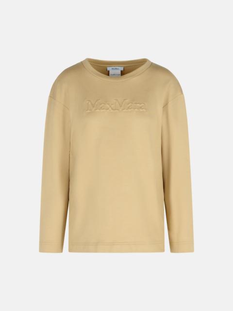 Max Mara 'BERMA' SWEATSHIRT IN SILK AND CARAMEL COTTON