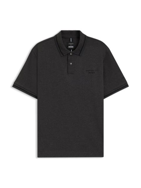 BOSS PORSCHE X BOSS POLO SHIRT IN COTTON WITH MOISTURE CONTROL
