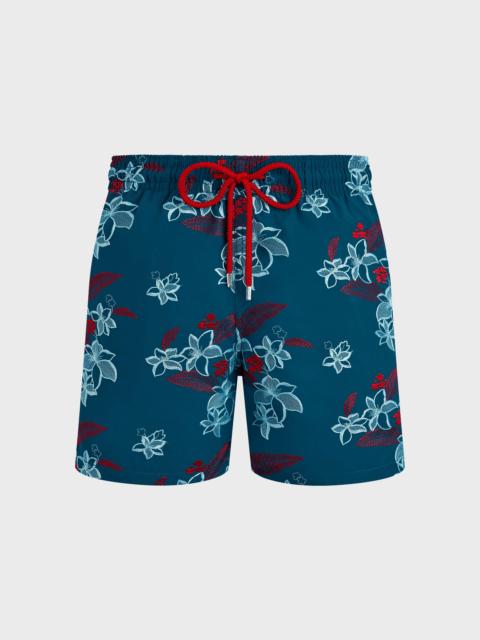 Vilebrequin Men Swim Trunks Embroidered Flowers Power - Limited Edition
