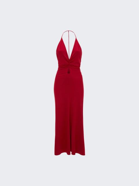 Victoria Beckham V-neck Ruched Midi Rose