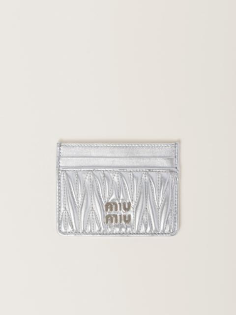Miu Miu Matelassé nappa leather card holder