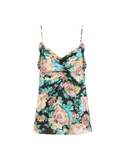 Chloé RUCHED TANK TOP IN SILK CHARMEUSE