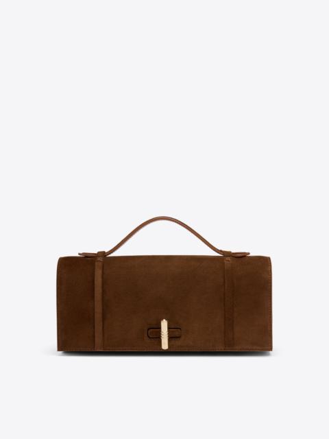 MALONE SOULIERS May Brown Suede Clutch Bag