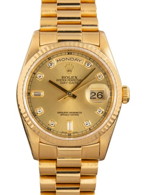 ROLEX Rolex Day-Date 36 Diamond Dial 18238 18k Yellow Gold