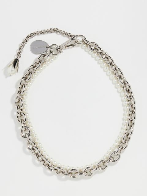 Simone Rocha Pearl & Chain Necklace with Encased Pearl