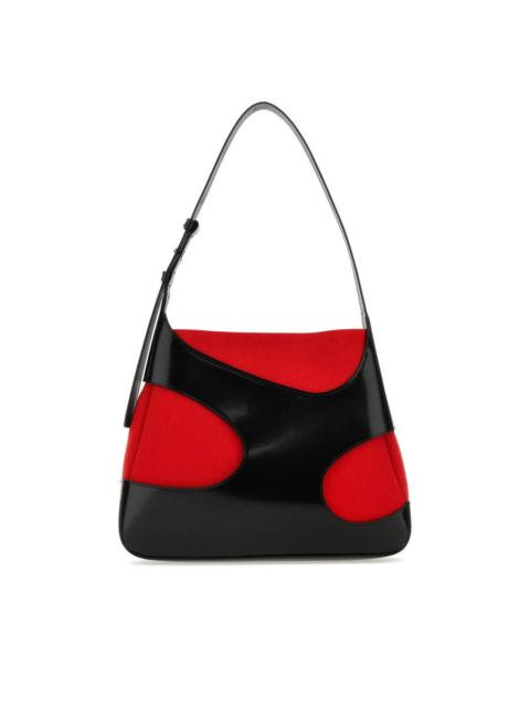 FERRAGAMO Ferragamo Two-tone Leather And Canvas Cut Out L Shoulder Bag