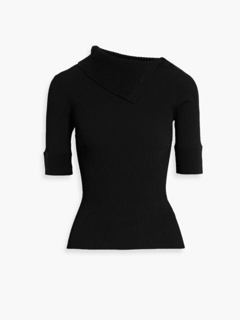 Other Designers Daxton button-detailed ribbed-knit sweater