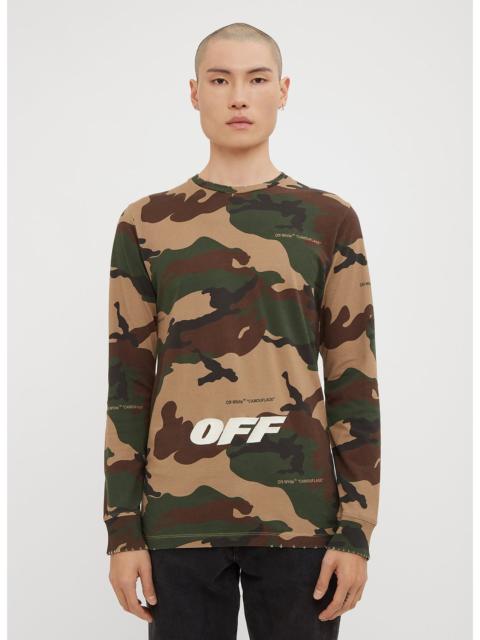 Off-White Off-White Men Long Sleeve Camo Print T-Shirt