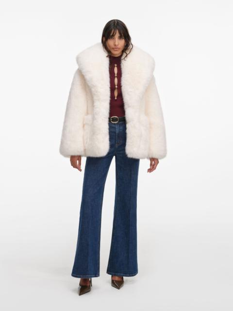 self-portrait White Faux Fur Coat