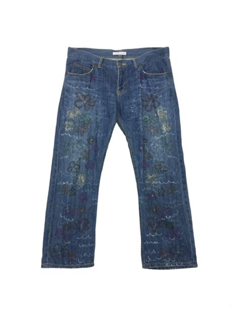 ISSEY MIYAKE Floral Design Paint Graffiti Denim American Casual