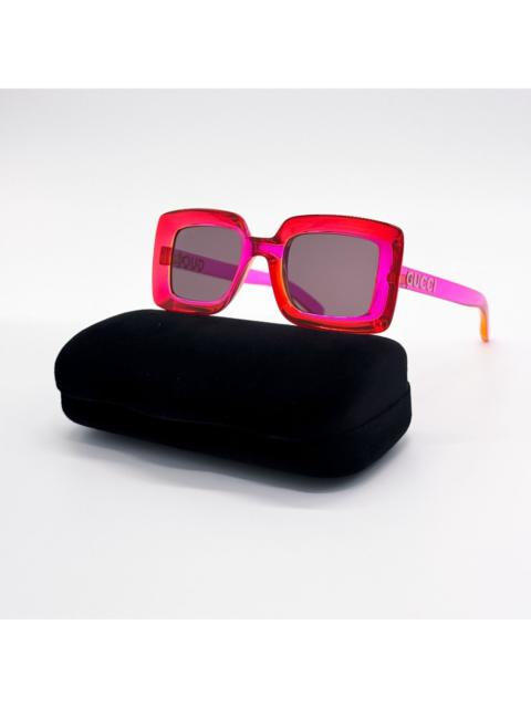 GUCCI NWT Gucci GG1718S 004 Square Pink Gray Women Sunglasses