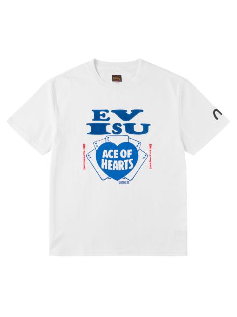 EVISU Ace of Hearts Flocked Logo T-shirt
